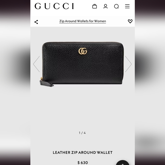 Gucci Leather Zip Around Wallet - Picture 7 of 8